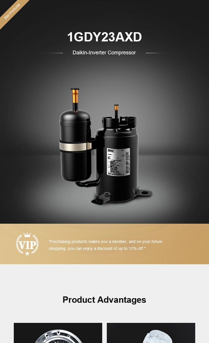 Daikin Compressor 1GDY23AXD, technical parameters pdf, structure diagram