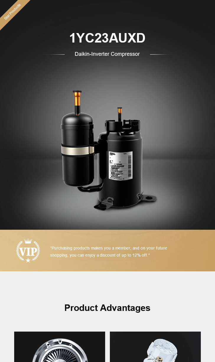 Daikin Compressor 1YC23AUXD, technical parameters pdf, structure diagram