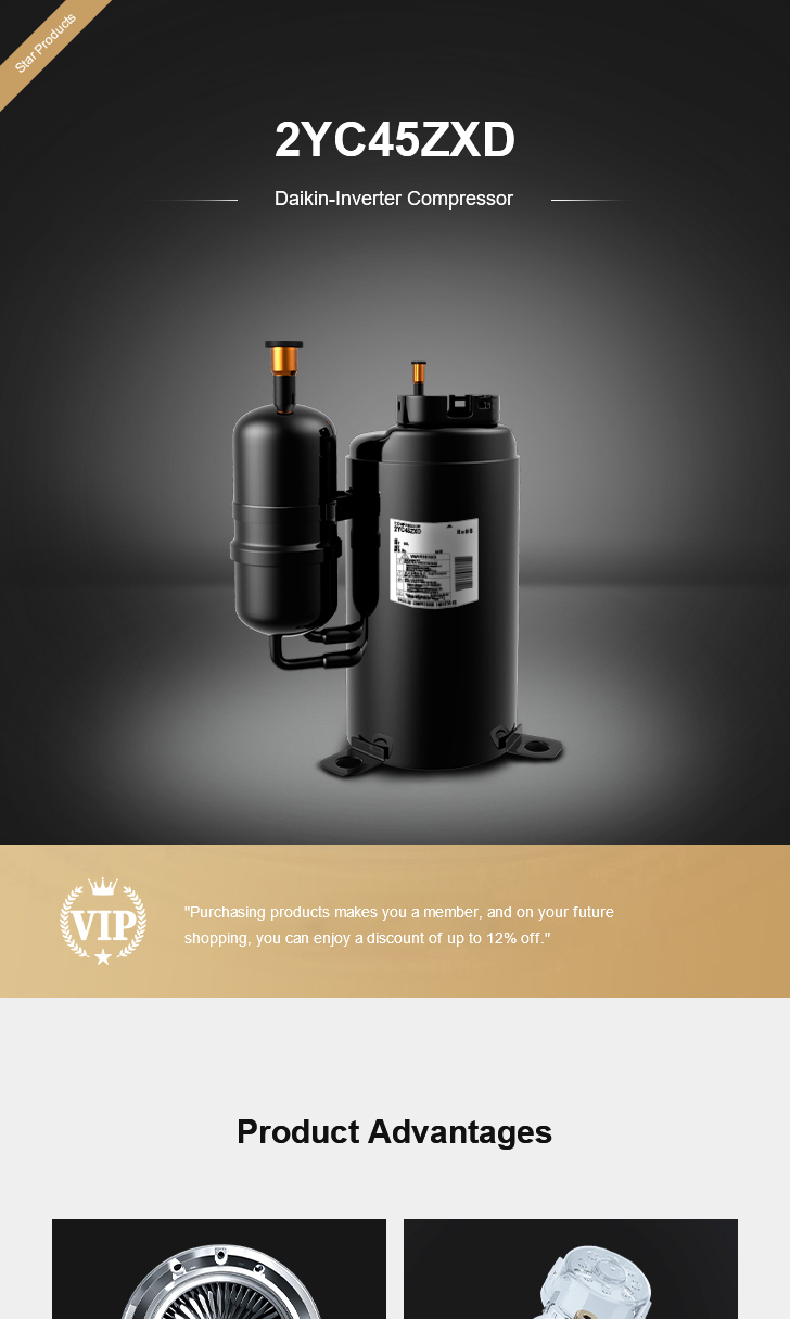 Daikin Compressor 2YC45ZXD, technical parameters pdf, structure diagram