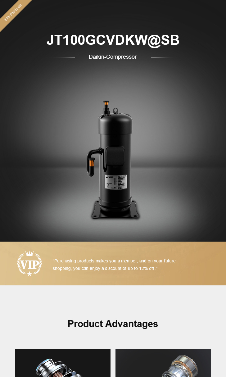 Daikin Compressor JT100GCVDKW@SB, technical parameters pdf, structure diagram