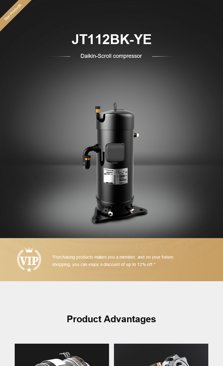 Daikin Compressor JT112BK-YE, technical parameters pdf, structure diagram