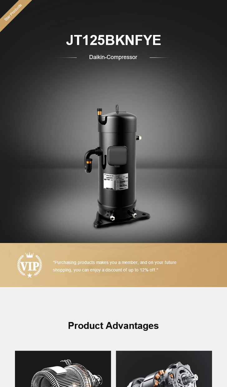 Daikin Compressor JT125BKNFYE, technical parameters pdf, structure diagram