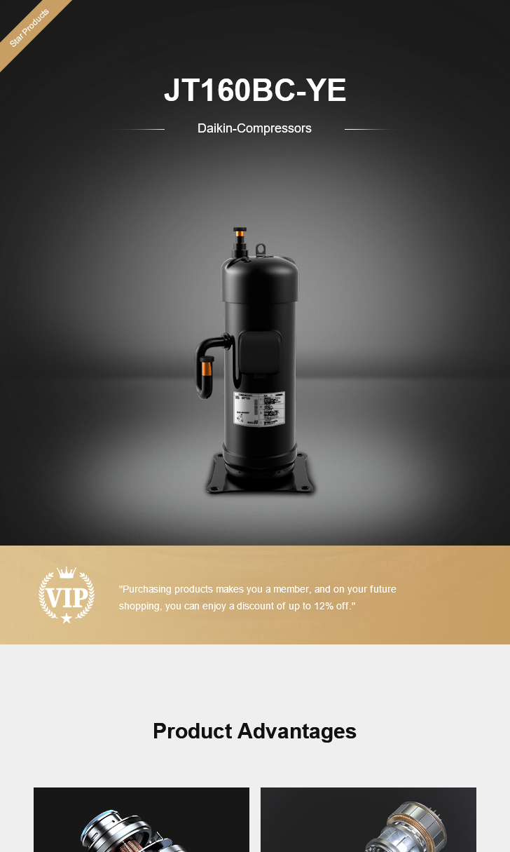 Daikin Compressor JT160BC-YE, technical parameters pdf, structure diagram