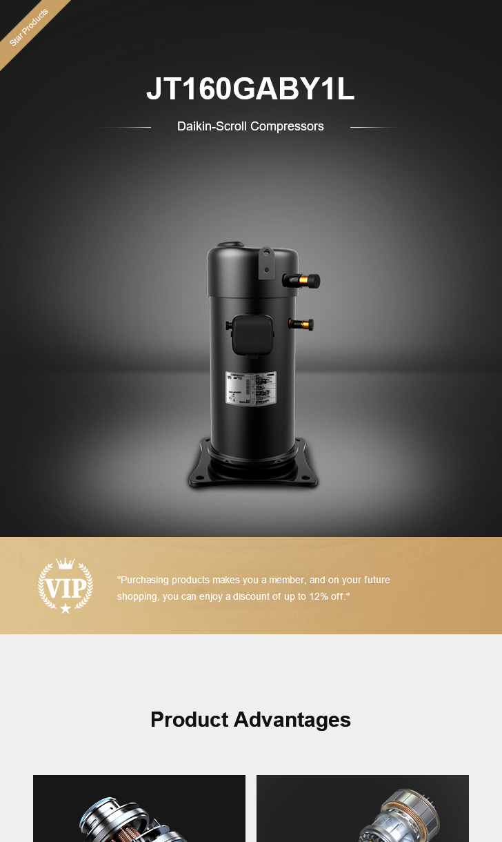 Daikin Compressor JT160GABY1L, technical parameters pdf, structure diagram