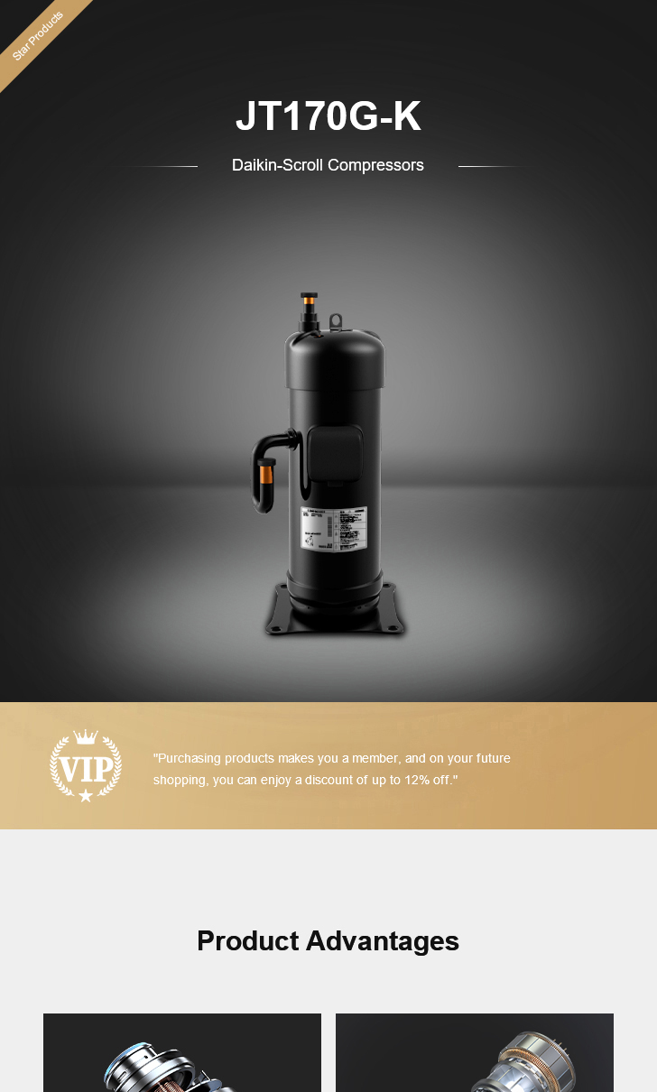 Daikin Compressor JT170G-K, technical parameters pdf, structure diagram