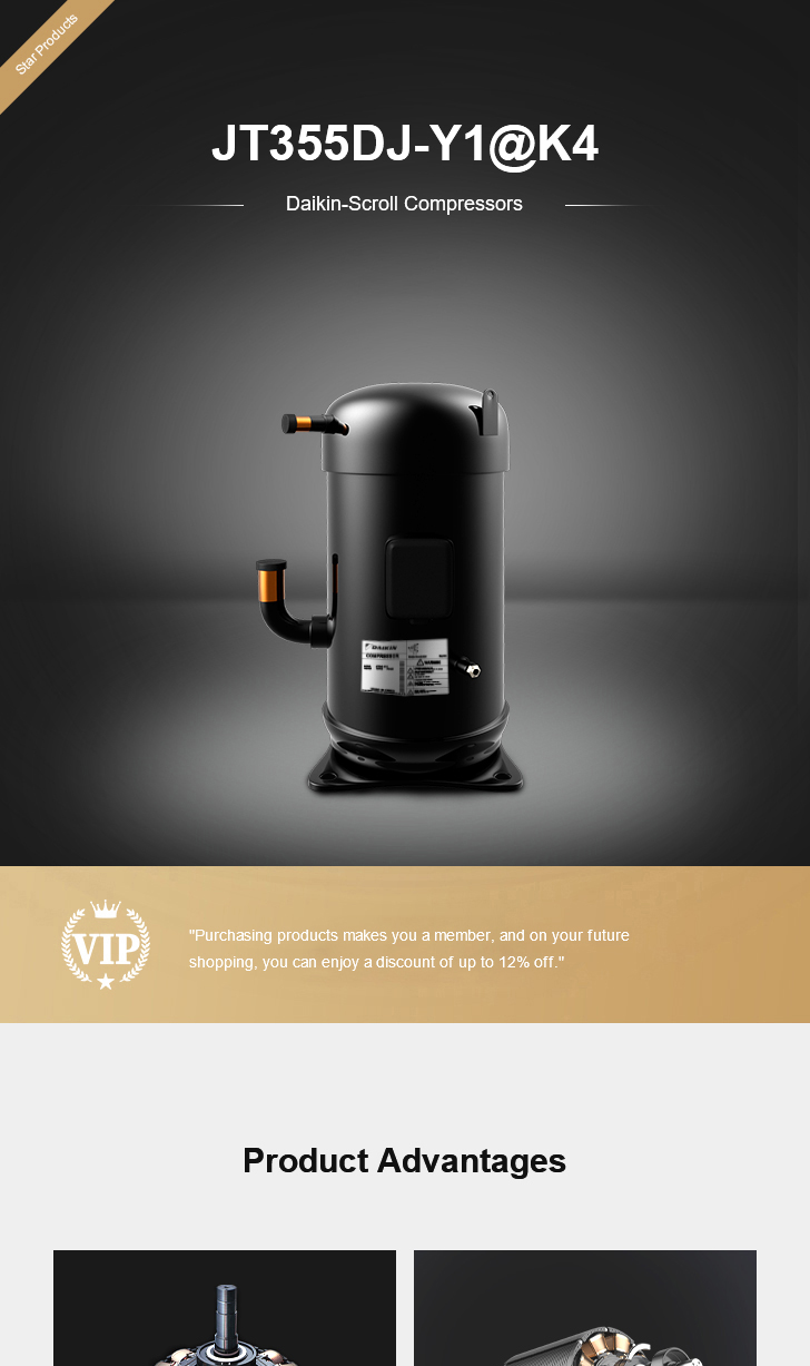 Daikin Compressor JT355DJ-Y1@K4, technical parameters pdf, structure diagram