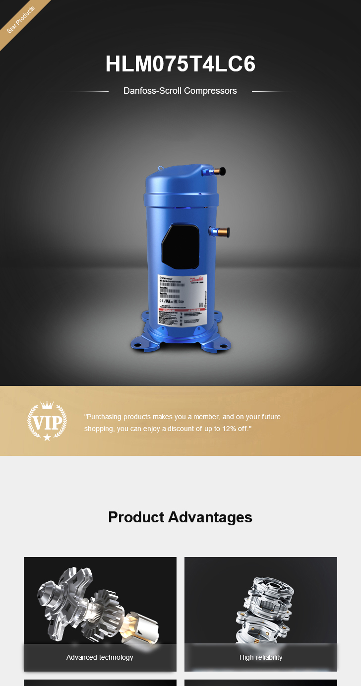 Danfoss Compressor HLM075T4LC6, technical parameters pdf, structure diagram