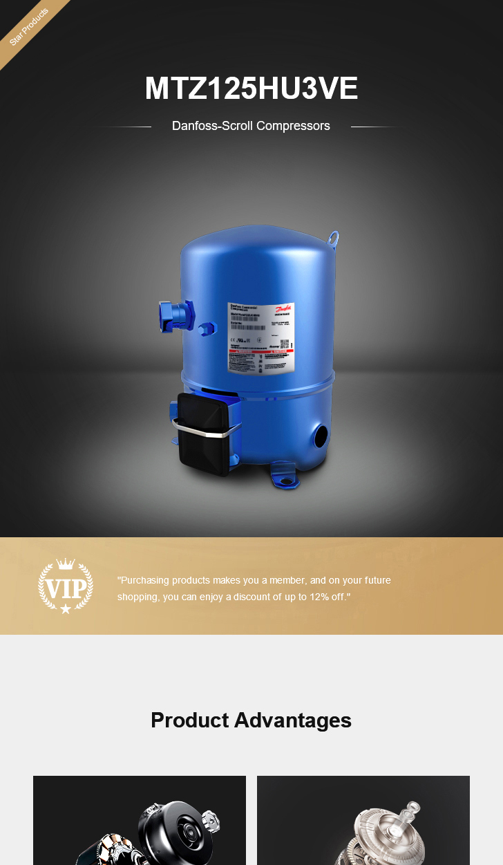 Danfoss Compressor MTZ125HU3VE, technical parameters pdf, structure diagram
