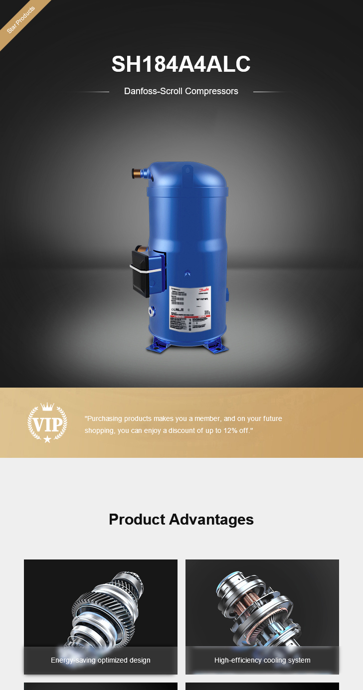 Danfoss Compressor SH184A4ALC, technical parameters pdf, structure diagram