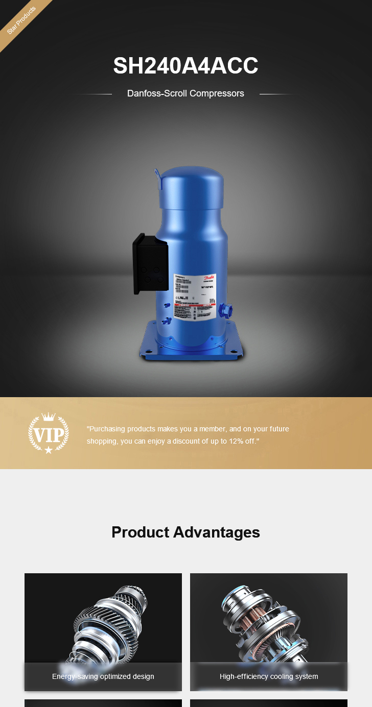 Danfoss Compressor SH240A4ACC, technical parameters pdf, structure diagram