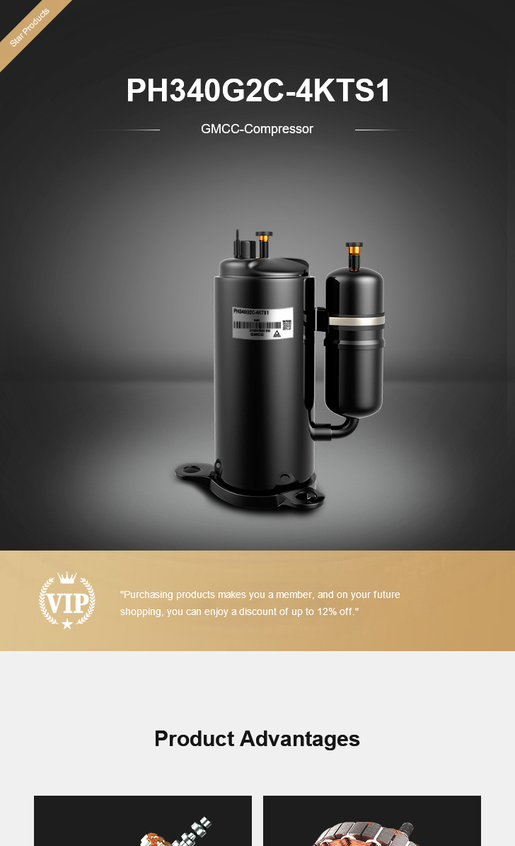 GMCC Compressor PH340G2C-4KTS1, technical parameters pdf, structure diagram