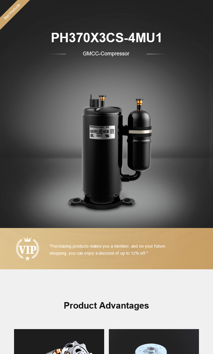 GMCC Compressor PH370X3CS-4MU1, technical parameters pdf, structure diagram