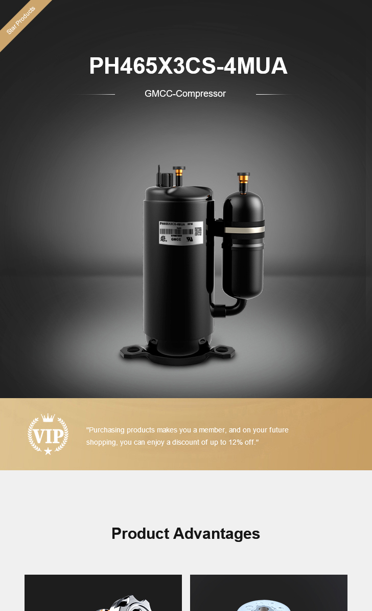 GMCC Compressor PH465X3CS-4MUA, technical parameters pdf, structure diagram