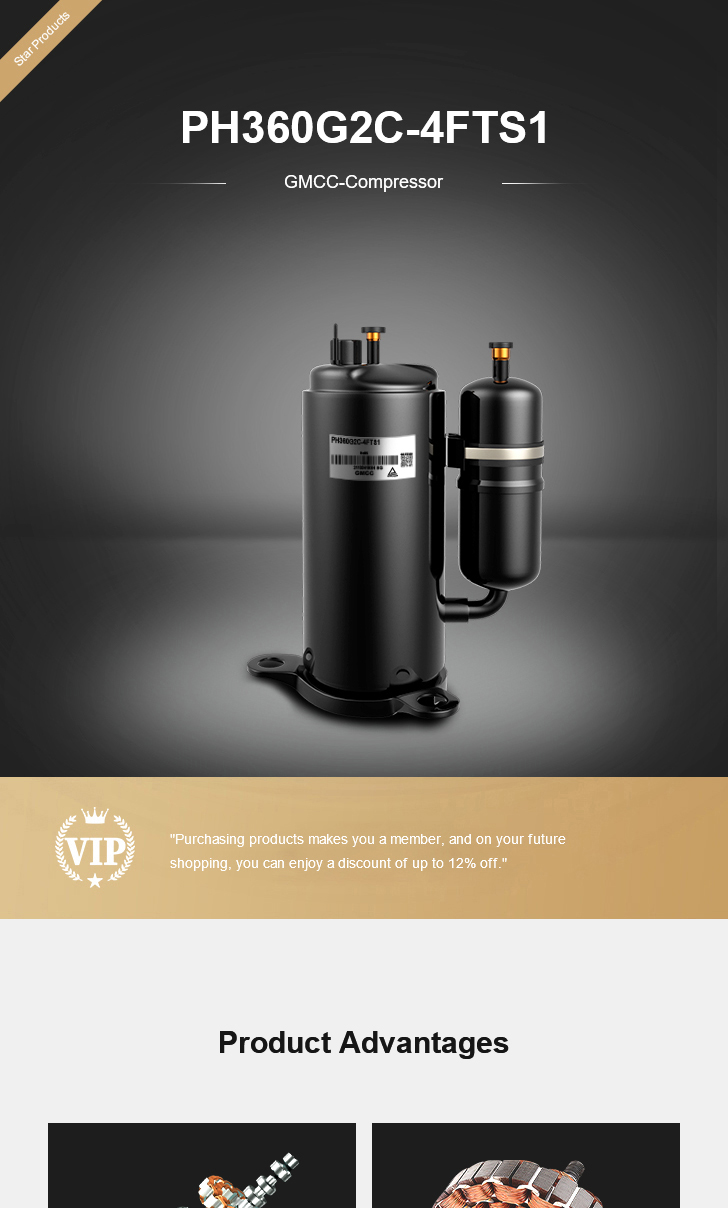 GMCC Refrigeration Compressor PH360G2C-4FTS1, technical parameters pdf, structure diagram