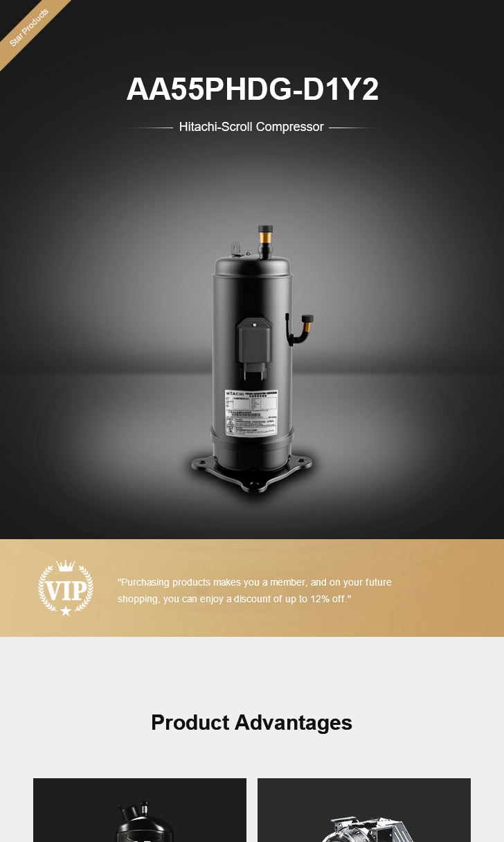 Hitachi Compressor AA55PHDG-D1Y2, technical parameters pdf, structure diagram