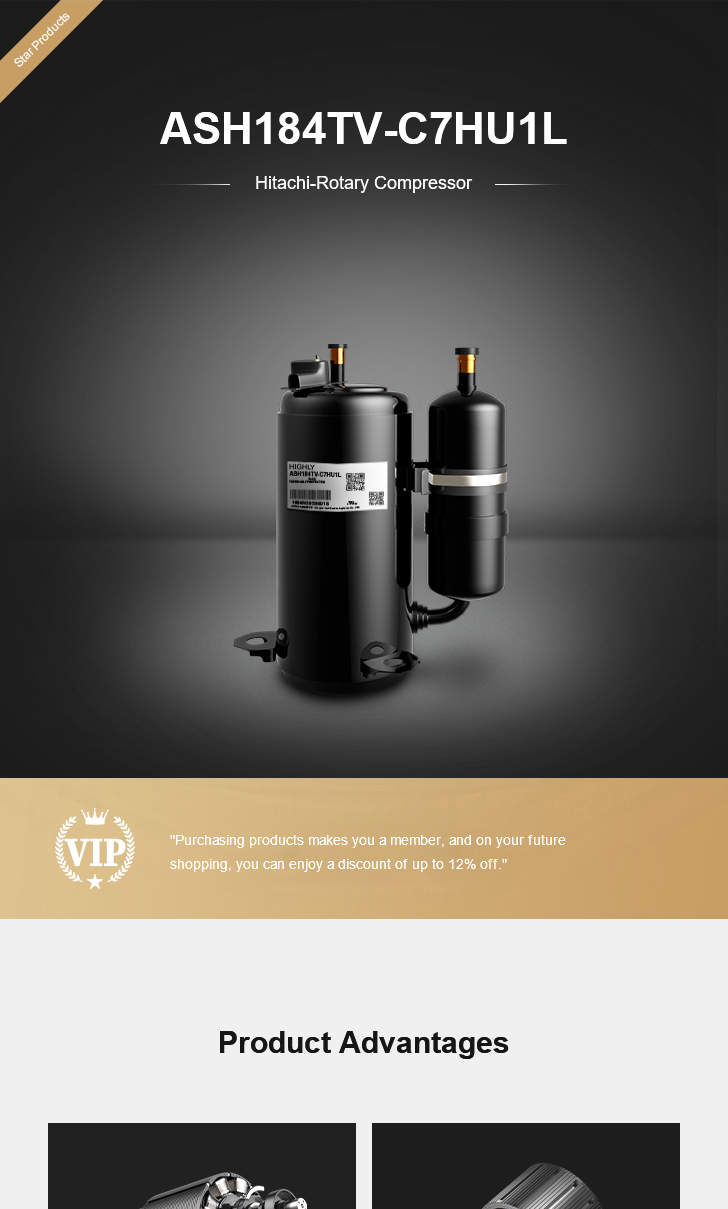 Hitachi Compressor ASH184TV-C7HU1L, technical parameters pdf, structure diagram