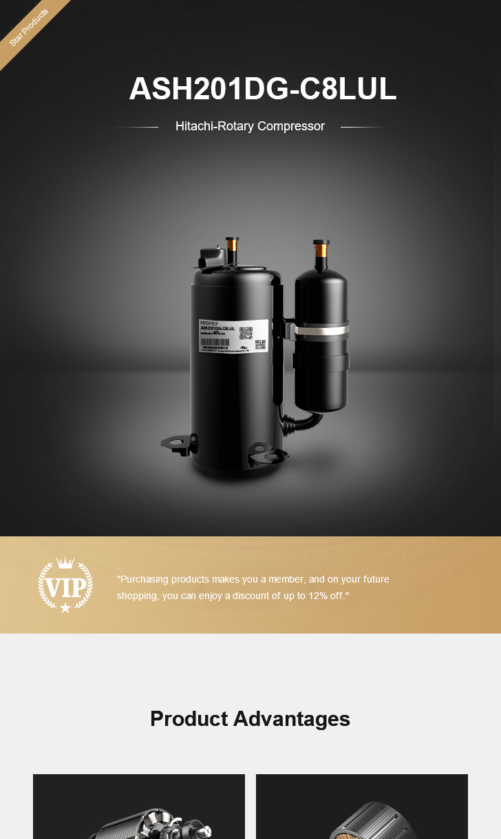 Hitachi Compressor ASH201DG-C8LUL, technical parameters pdf, structure diagram