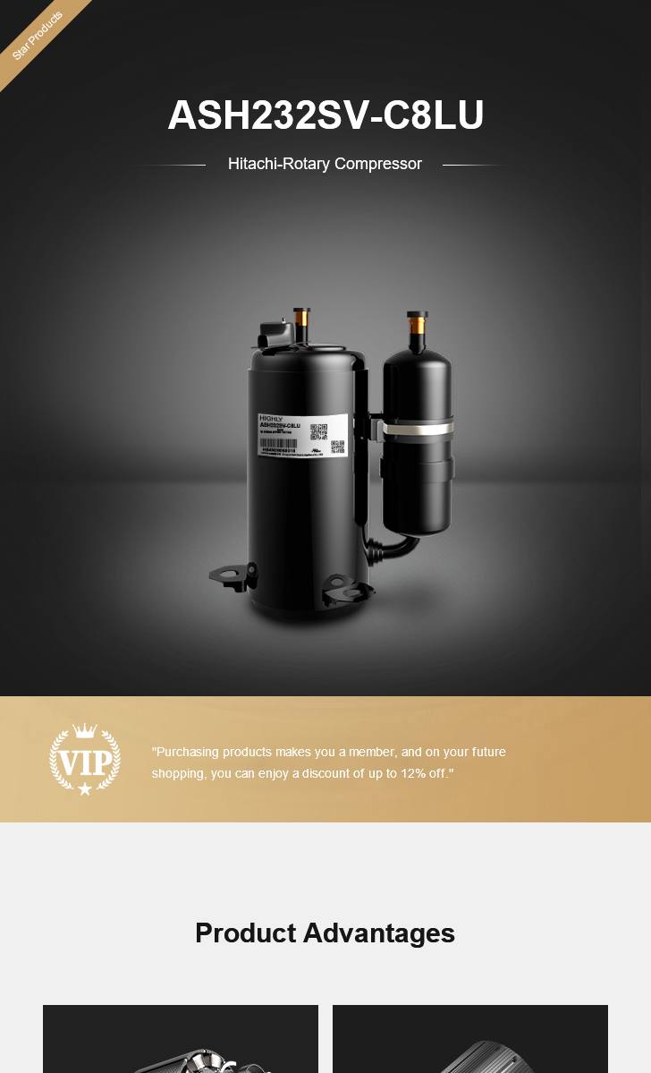 Hitachi Compressor ASH232SV-C8LU, technical parameters pdf, structure diagram