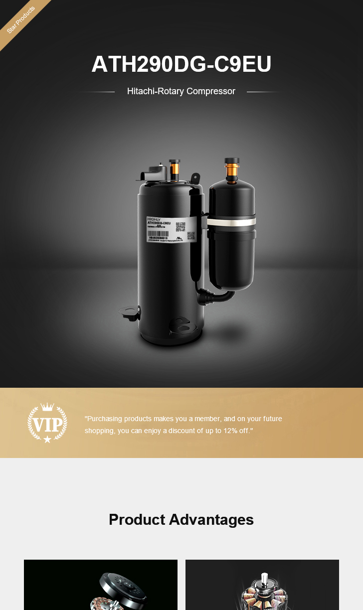 Hitachi Compressor ATH290DG-C9EU, technical parameters pdf, structure diagram