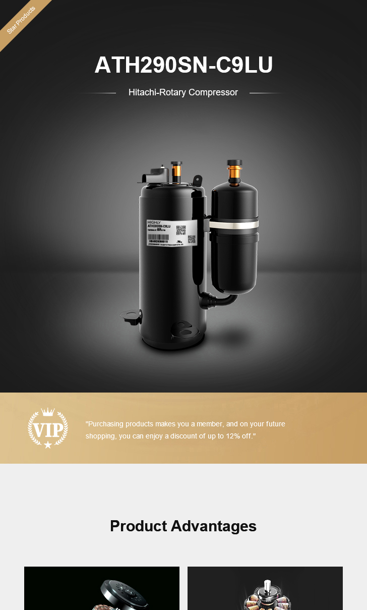 Hitachi Compressor ATH290SN-C9LU, technical parameters pdf, structure diagram