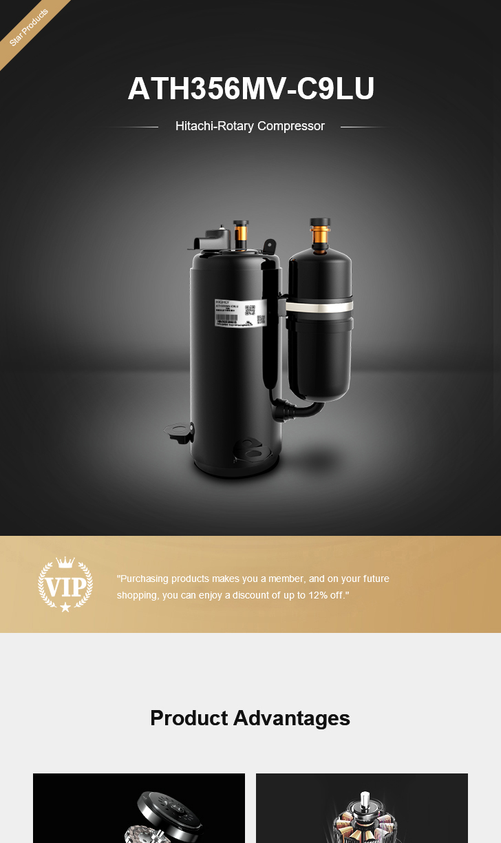 Hitachi Compressor ATH356MV-C9LU, technical parameters pdf, structure diagram