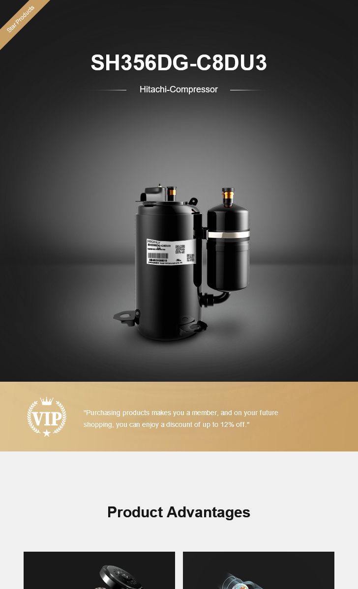 Hitachi Compressor SH356DG-C8DU3, technical parameters pdf, structure diagram