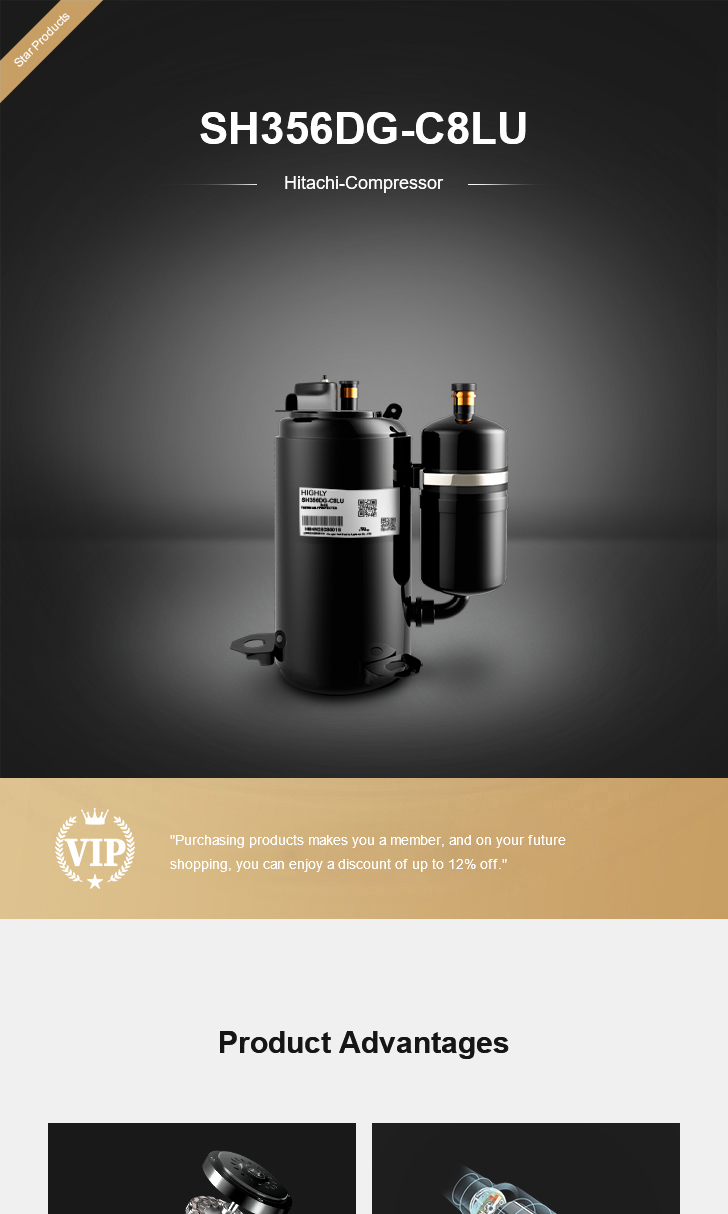 Hitachi Compressor SH356DG-C8LU, technical parameters pdf, structure diagram