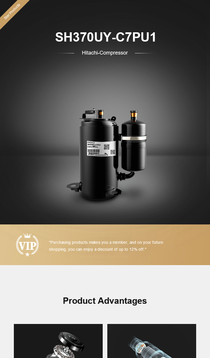 Hitachi Compressor SH370UY-C7PU1, technical parameters pdf, structure diagram