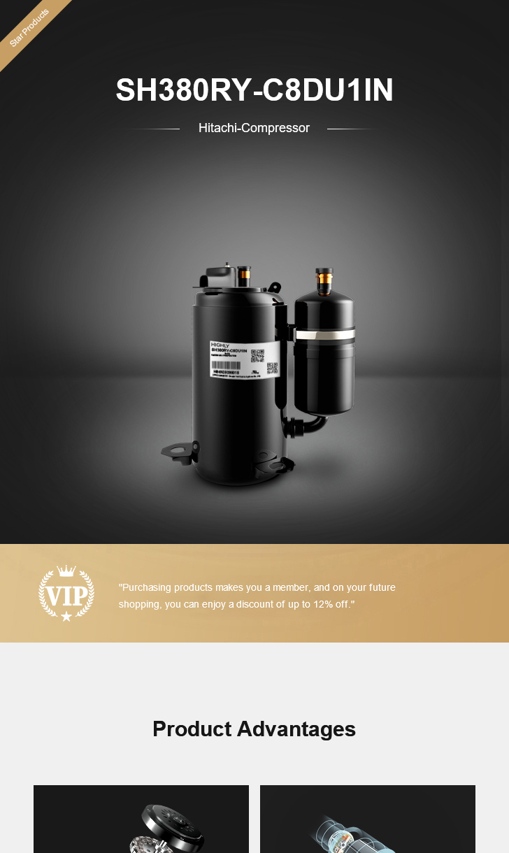 Hitachi Compressor SH380RY-C8DU1IN, technical parameters pdf, structure diagram