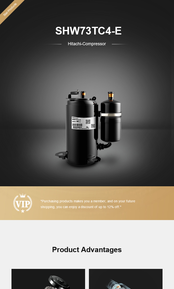 Hitachi Compressor SHW73TC4-E, technical parameters pdf, structure diagram