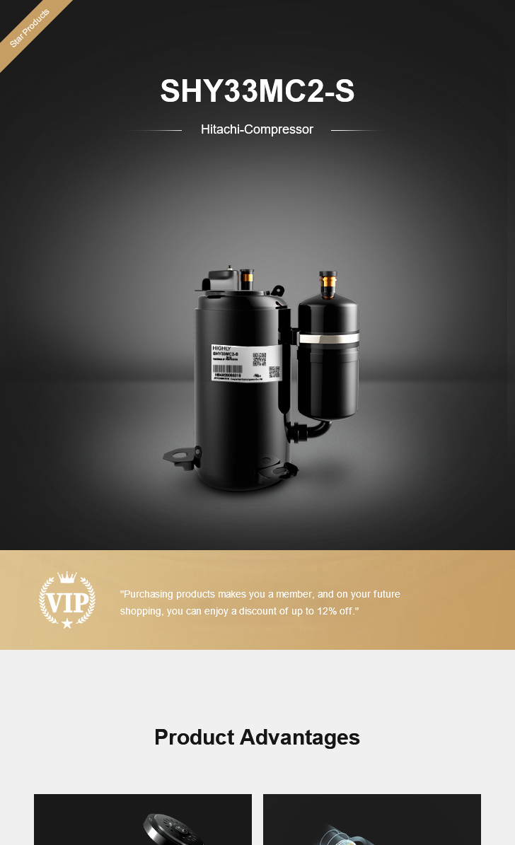 Hitachi Compressor SHY33MC2-S, technical parameters pdf, structure diagram