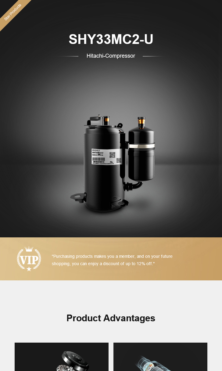 Hitachi Compressor SHY33MC2-U, technical parameters pdf, structure diagram