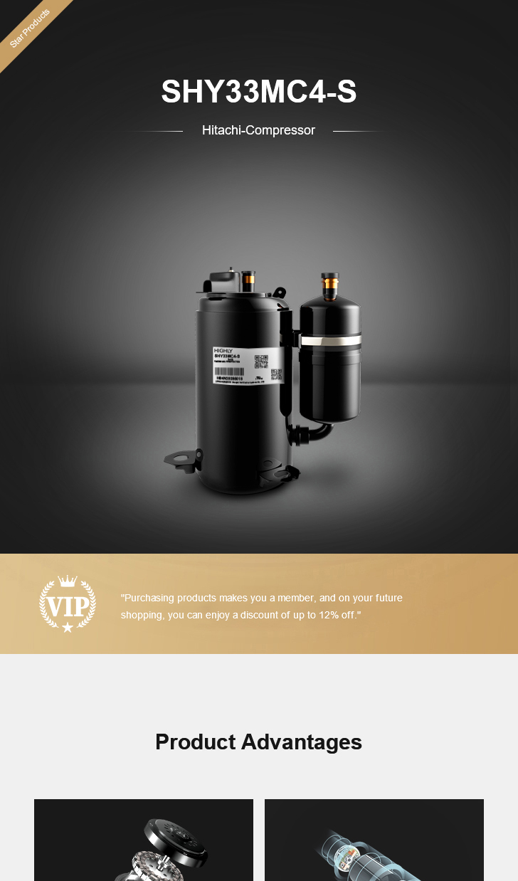 Hitachi Compressor SHY33MC4-S, technical parameters pdf, structure diagram