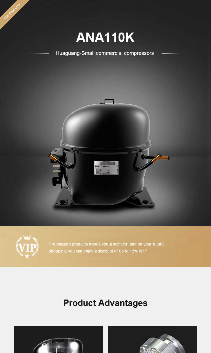 Huaguang Compressor ANA110K, technical parameters pdf, structure diagram