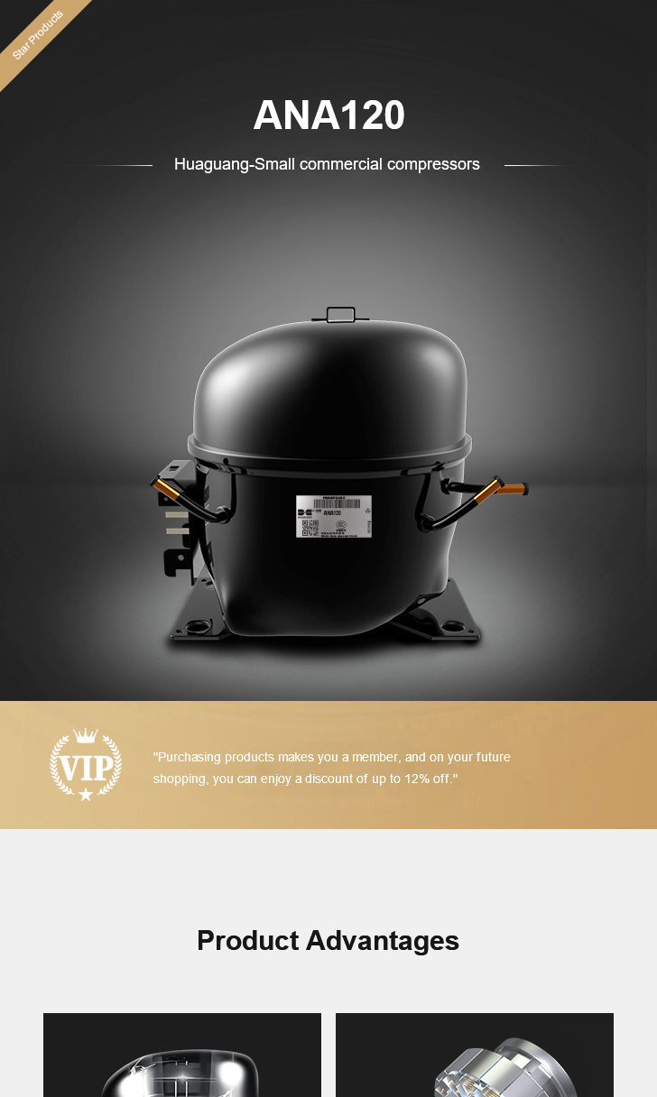 Huaguang Compressor ANA120, technical parameters pdf, structure diagram