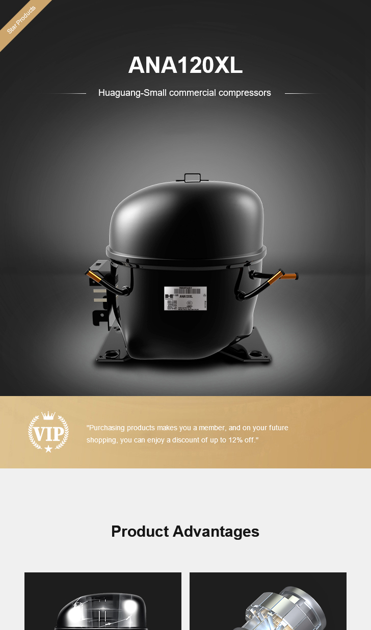 Huaguang Compressor ANA120XL, technical parameters pdf, structure diagram