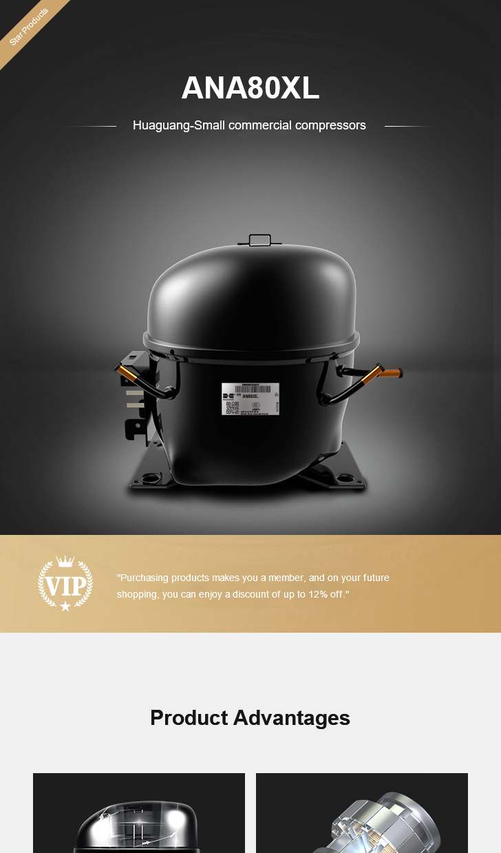 Huaguang Compressor ANA80XL, technical parameters pdf, structure diagram