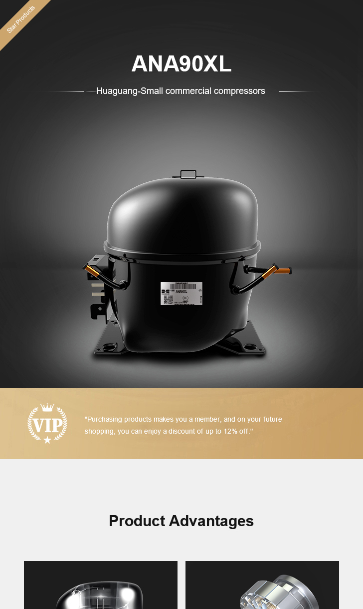 Huaguang Compressor ANA90XL, technical parameters pdf, structure diagram