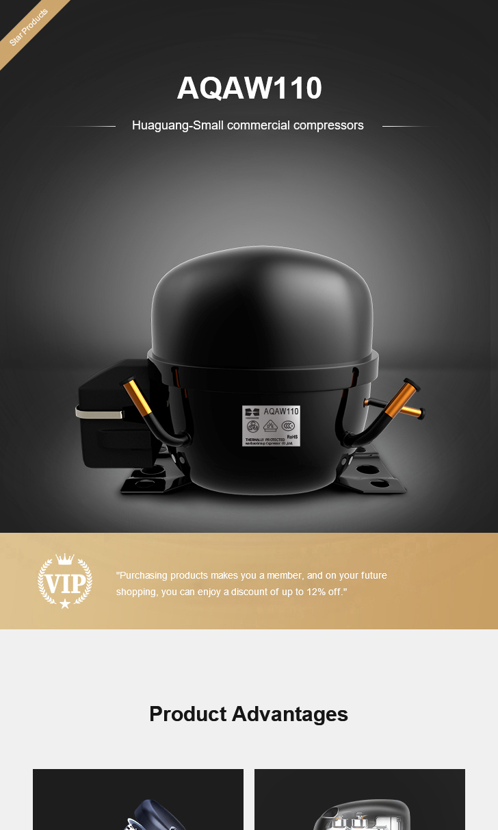 Huaguang Compressor AQAW110, technical parameters pdf, structure diagram