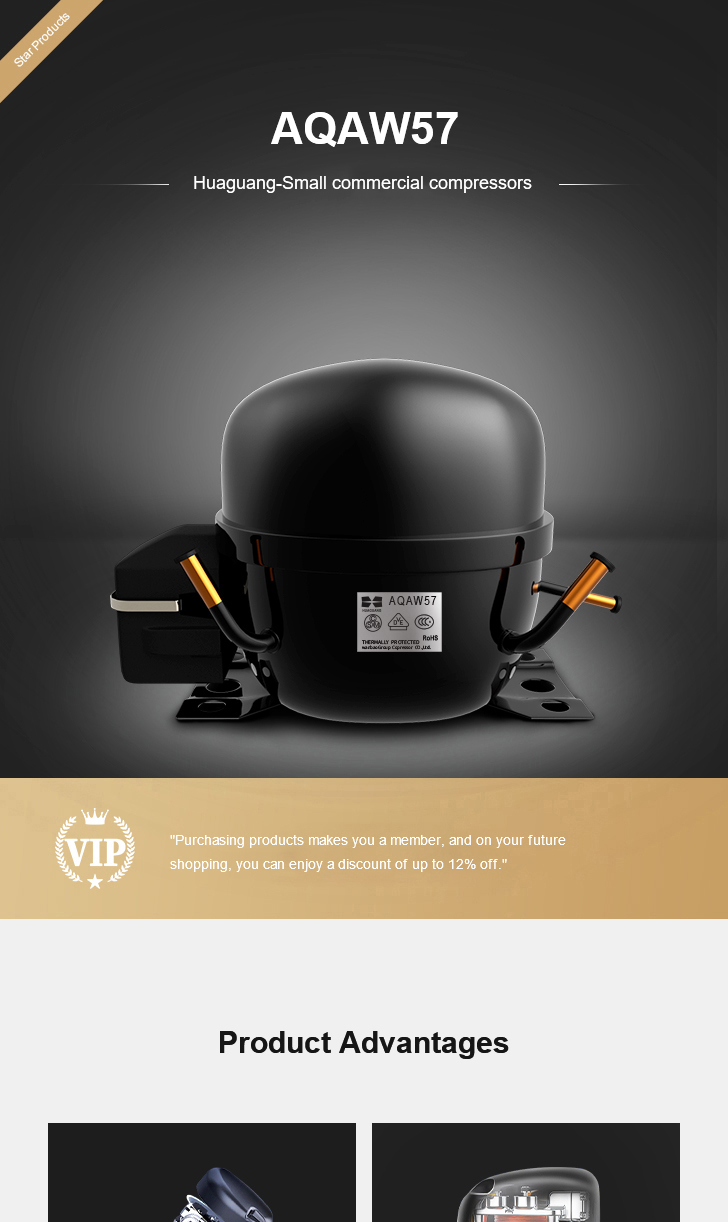 Huaguang Compressor AQAW57, technical parameters pdf, structure diagram