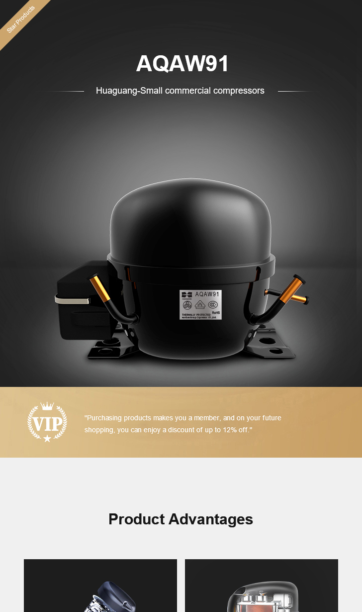 Huaguang Compressor AQAW91, technical parameters pdf, structure diagram