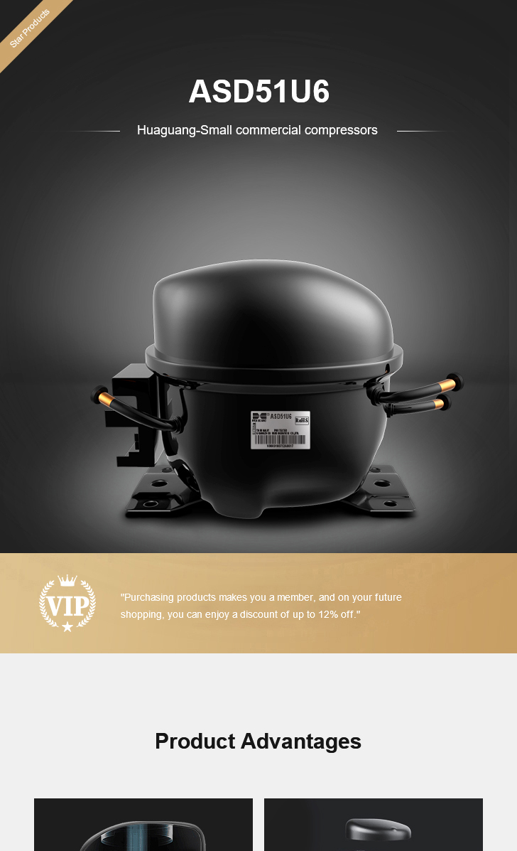 Huaguang Compressor ASD51U6, technical parameters pdf, structure diagram