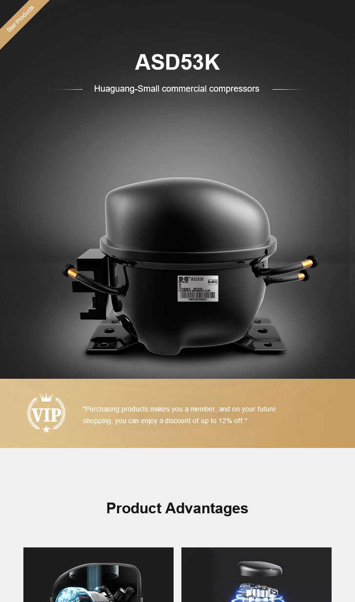 Huaguang Compressor ASD53K, technical parameters pdf, structure diagram
