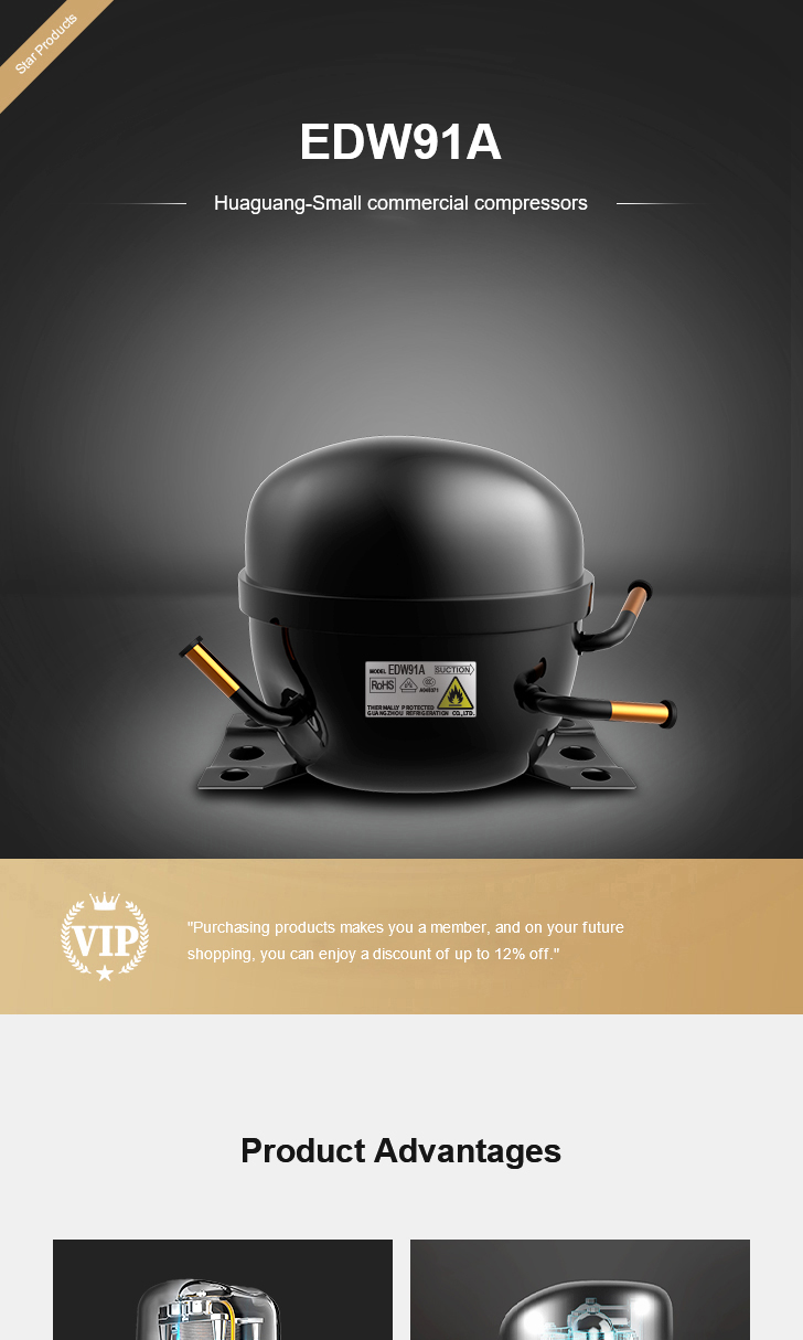 Huaguang Compressor EDW91A, technical parameters pdf, structure diagram