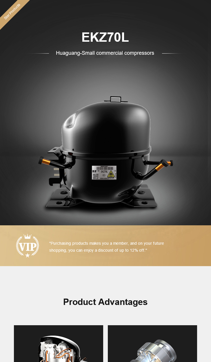 Huaguang Compressor EKZ70L, technical parameters pdf, structure diagram