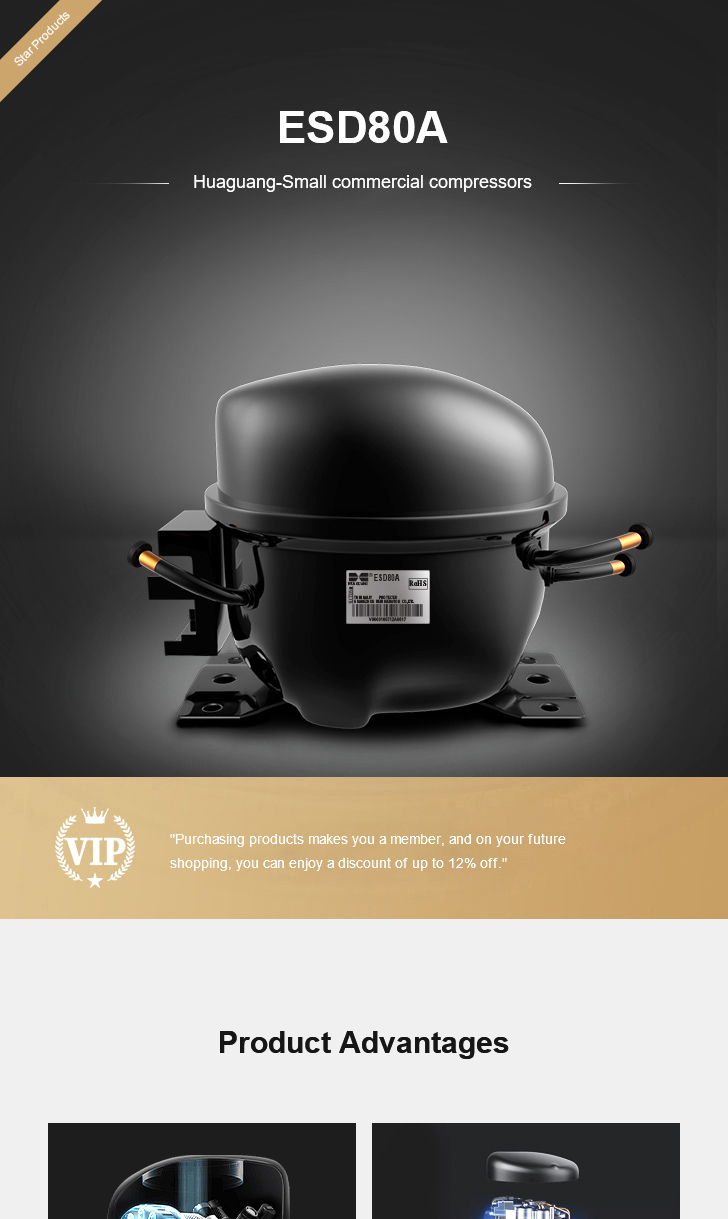 Huaguang Compressor ESD80A, technical parameters pdf, structure diagram