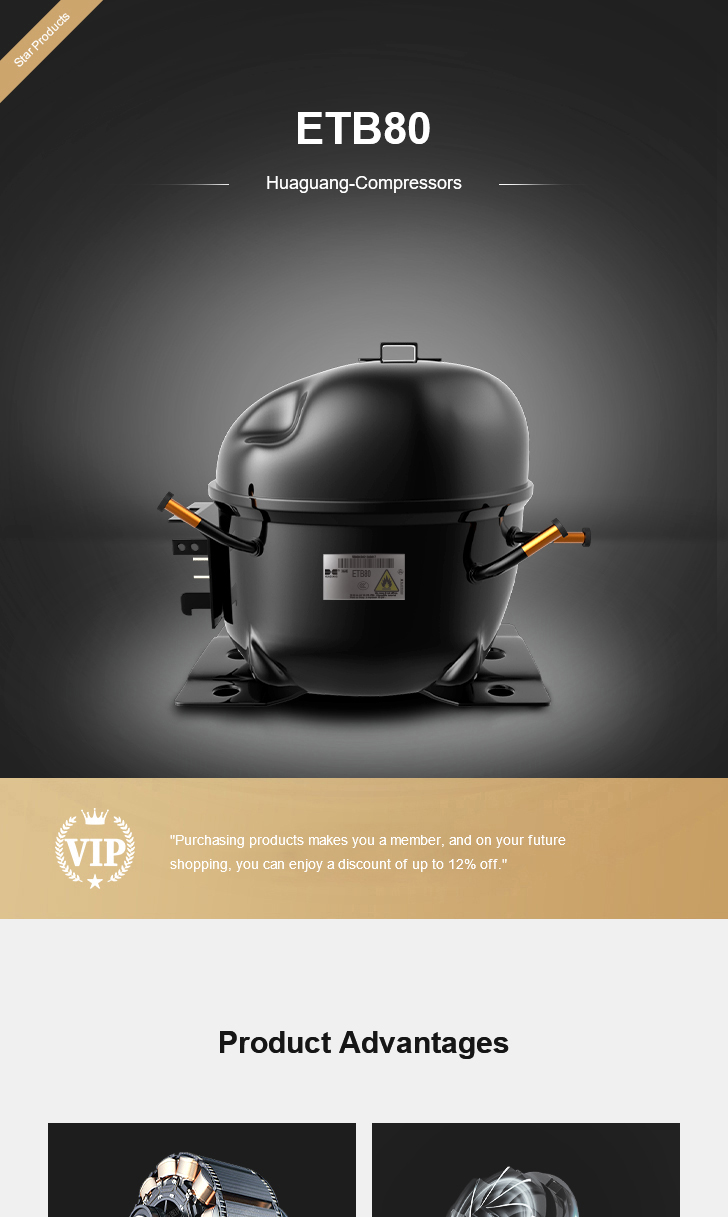 Huaguang Compressor ETB80, technical parameters pdf, structure diagram