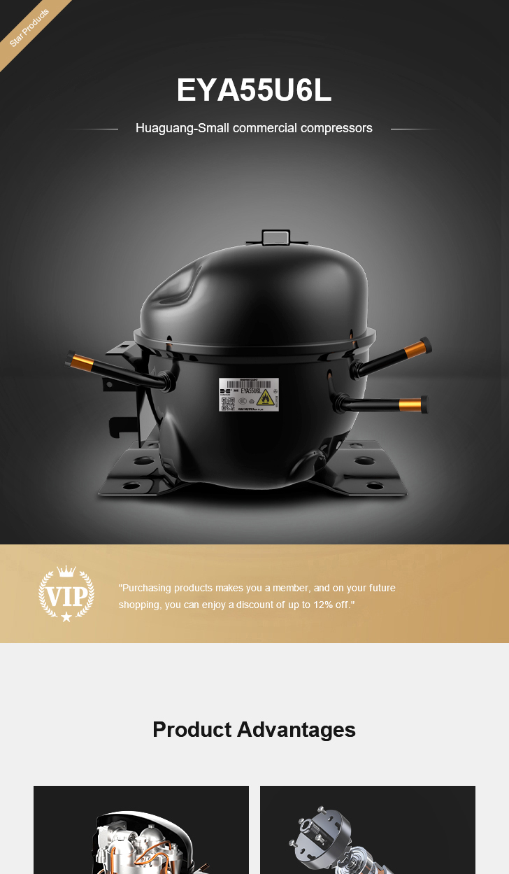 Huaguang Compressor EYA55U6L, technical parameters pdf, structure diagram