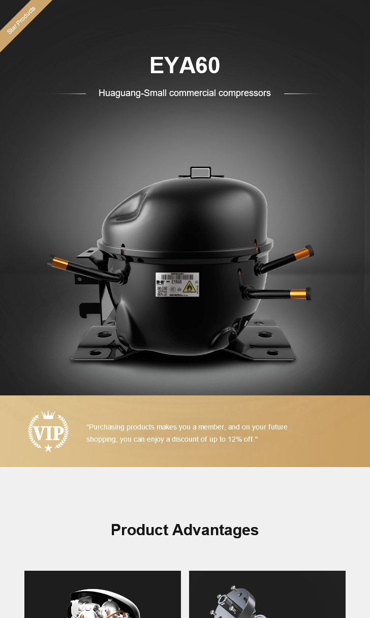 Huaguang Compressor EYA60, technical parameters pdf, structure diagram