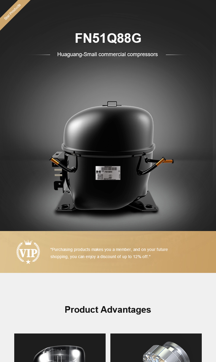 Huaguang Compressor FN51Q88G, technical parameters pdf, structure diagram